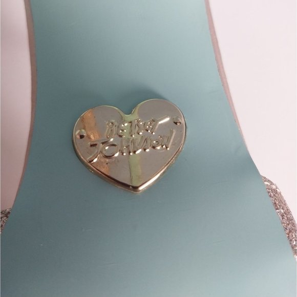 Blue by Betsey Johnson SB TEE Champagne Glitter T Strap Heel Sz 8.5 - Picture 6 of 9